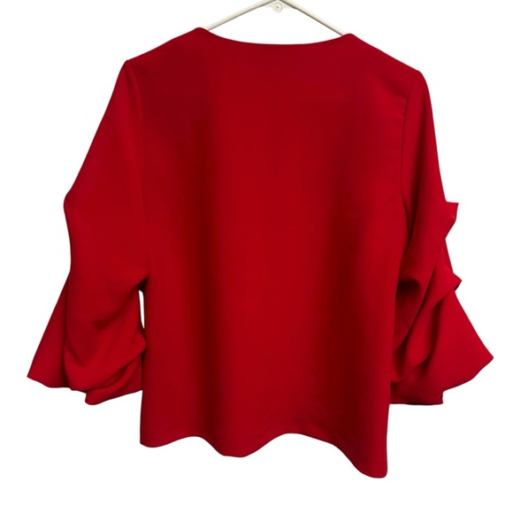 H&M Red Ruffle Sleeve Blouse - Picture 8 of 10